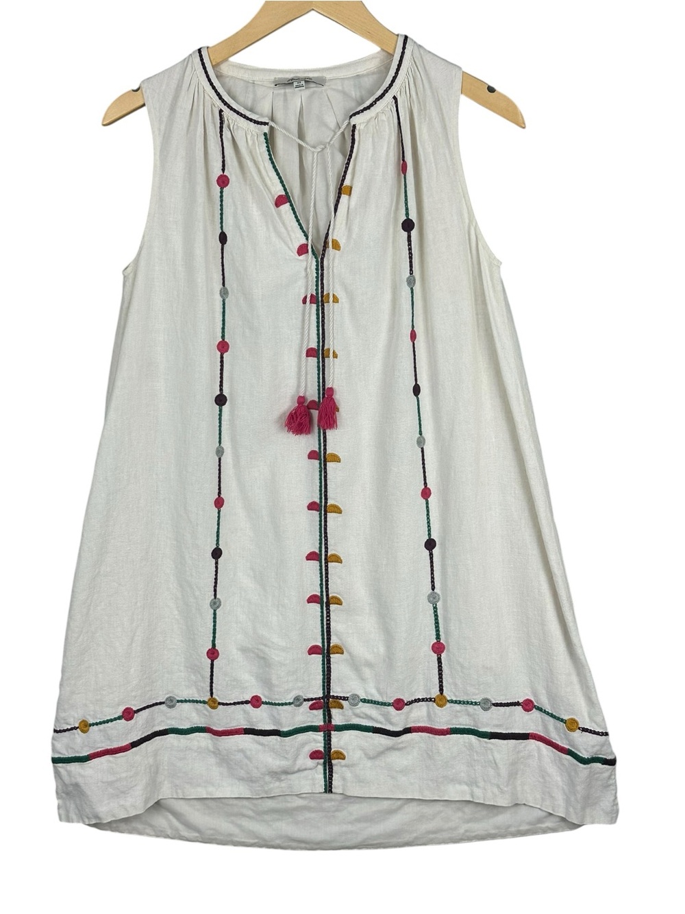 Madewell women's linen blend dress embroidery Summer Size  XS* Breezy Boho Beach
